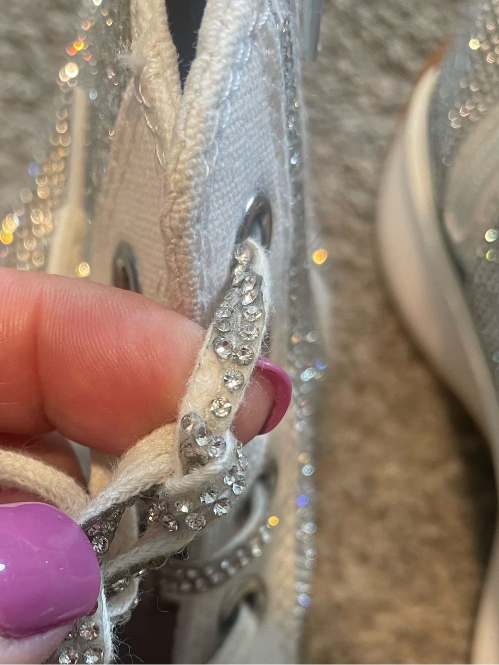 Steve Madden rhinestone diamond converse style shoes - Picture 8 of 14